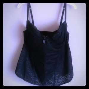 Corset, all black, sheer, TORRID, XXL